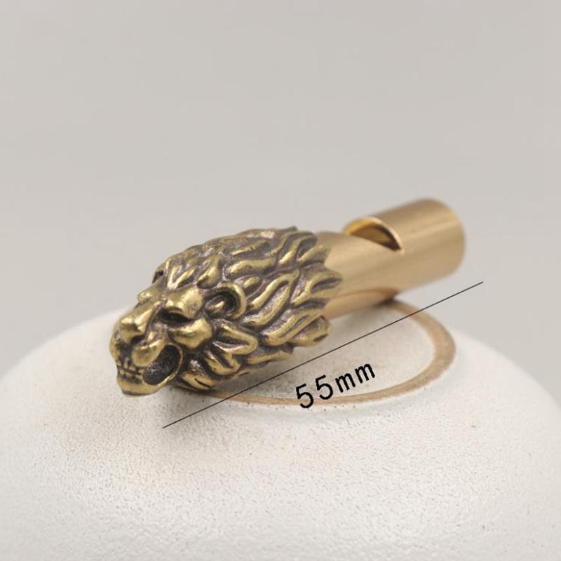 Copper Wild Boar Rhino Eagle Boa Lion Wolf Kirin Lizard Keychain Pendants Outdoor Referee Whistle Vintage Wild Survival Whistles