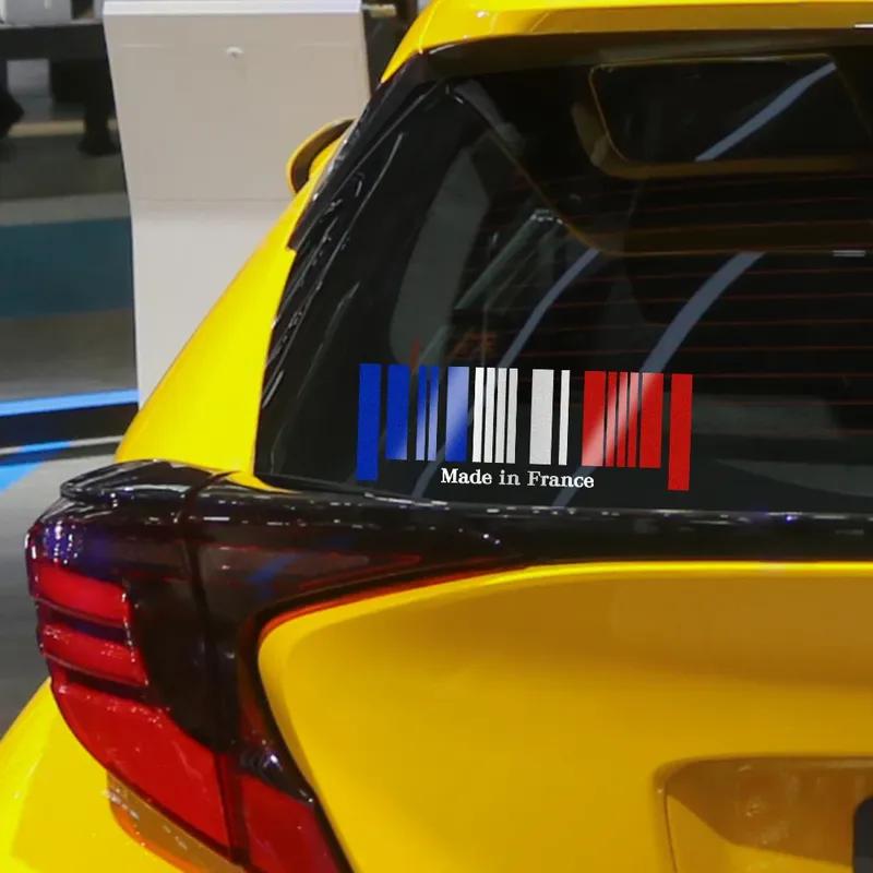 Made in France Flag Bar Code Car Stickers PVC Decal For Mini Cooper R55 R56 F54 F56 Nissan Navara NP300 Qashqai Juke Universal