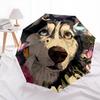 Husky pattern, automatic folding umbrella, portable and foldable design, 8 ribs, a Christmas or birthday gift.