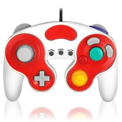 Игровой контроллер K&SGAMER для GameCube (с поддержкой вибрации для GC, WiiU, Wii и GameCube) (Красный Белый)