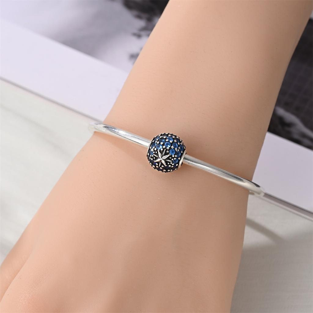 S925 Silver DIY Charm Beads Cosmic Galaxy Starry Sky Design for Bracelet Necklace Jewelry Making