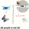 2D Плоский 2 шт. Красивая стрекоза и бабочка 2D Плоский рисунок Акриловая пылезащитная заглушка для мобильного телефона