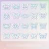 20Pcs Butterfly Scrapbook Stickers Kit Holographic PET Transparent Waterproof Stickers Set for Junk Journal Journaling