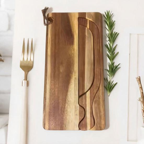 Набор досок для нарезки хлеба с регулируемой направляющей, деревянная разделочная доска и нож из нержавеющей стали с зубчатым лезвием для багета, буханки и сэндвича, набор «все в одном» для