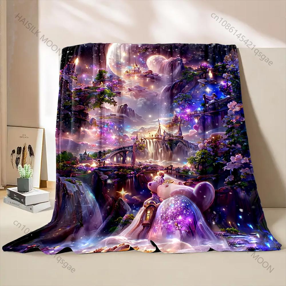 6 Styles Purple Dream Garden Print Blanket Warm Comfortable Blanket for Adults and Kids Luxury for Gifts All Seasons