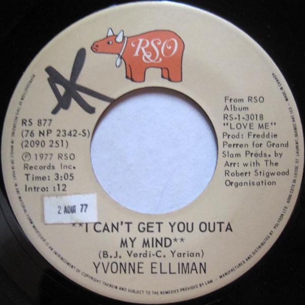 7-дюймовая пластинка YVONNE ELLIMAN - I Can't Get You Outa My Mind RS887 RSO 1977 Канада Soul/Funk Б/у