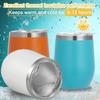 360ml Stainless Steel Eggshell Wine Tumbler Double Wall Vacuum Insulated Cup for Coffee Tea Office Home Travel