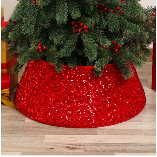 Sequin Christmas Tree Skirt: Round, Four-Cornered, Six-Cornered, Twelve-Cornered Designs