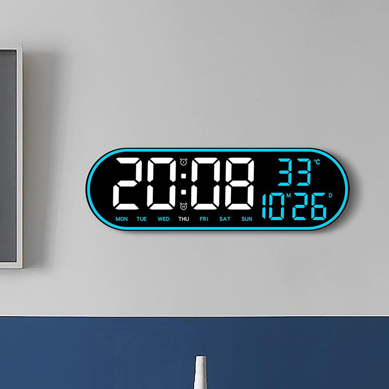 Multifunctional Living Room Wall Clock Seat Clock Simple Digital Display Multi Alarm Clock Silent Clock Home Decoration Clock