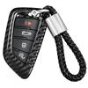 Real Carbon Fiber Toyota Key Fob Key Fob Fits Toyota Supra A90 Remote Key Case Cover, T-Carbon Protector, (Black)