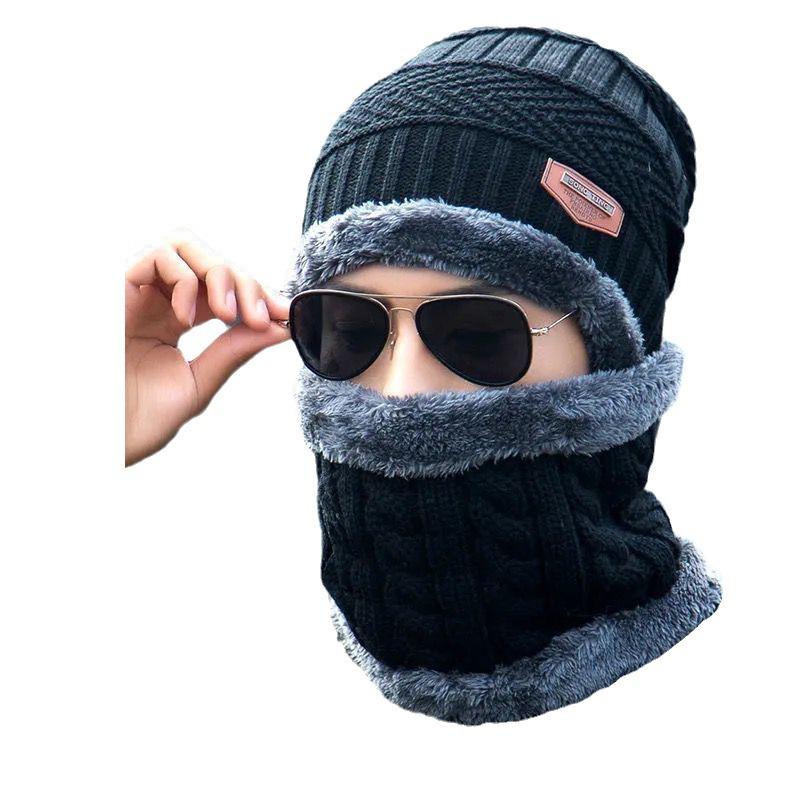 Korean Style Thickened Wool Pullover Hat with Ear Protection and Velvet Lining for Youth
