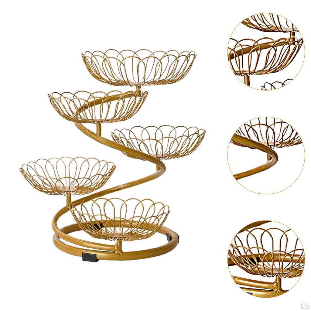 5-ярусная корзина для фруктов, миска-органайзер, минималистичная центральная подставка для вечеринок, экономия места