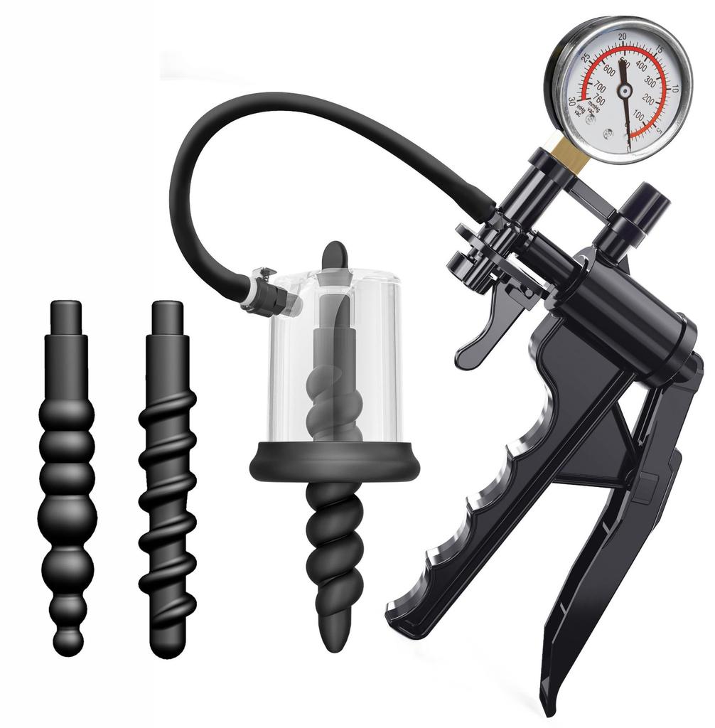 Анальная помпа Ручной вакуум Розовый бутон Помпа Секс-игрушки для мужчин женщин SM Присоска Стимулятор простаты Анальный дилататор Набор анальных пробок