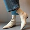 Дизайнерские осенние женские ботильоны обувь модный острый носок женские короткие ботинки квадратный низкий каблук повседневная зимняя женская обувь
