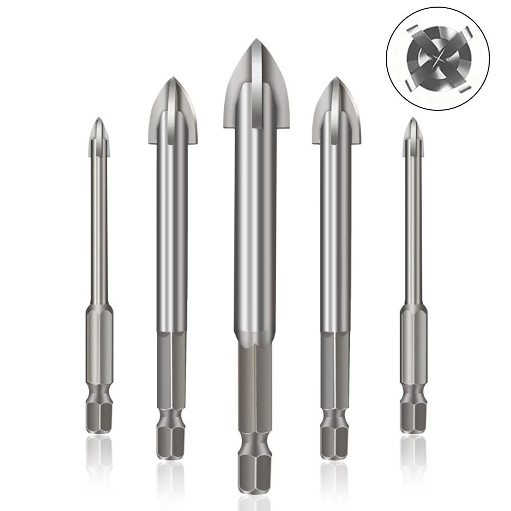 Tile Bit Drilling Tools Hole Opener Carbide Bit Drill Bit Cross Hex Drill Four Sides Cutting