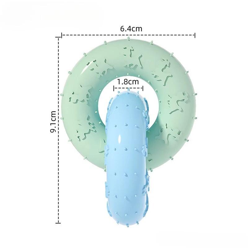 Игрушки для жевания для собак для чистки зубов Розовая мягкая резиновая кость Забавный мяч Интерактивный бублик Лакомство для маленьких и средних собак Подарки для питомцев
