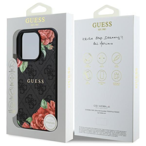 Guess Guhmp16Xp4Ropemck Iphone 16 Pro    Max 6.9 Czarny/Black Hardcase 4G Flowers Print Magsafe