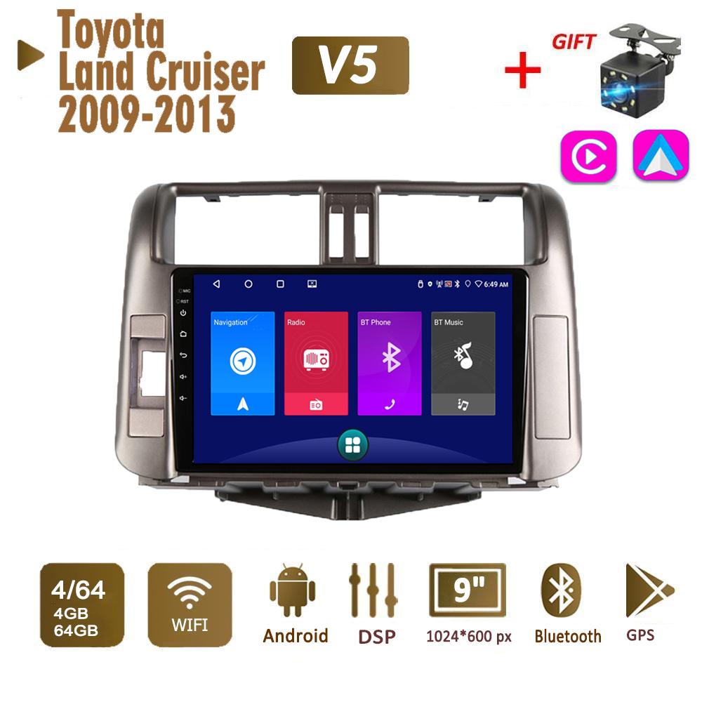Автомобильное радио с 2Din Android для Toyota Land Cruiser Prado 150 2009-2013, мультимедиа Carplay, авто Wi-Fi, головное устройство, стереонавигация, 2 + 32 ГБ