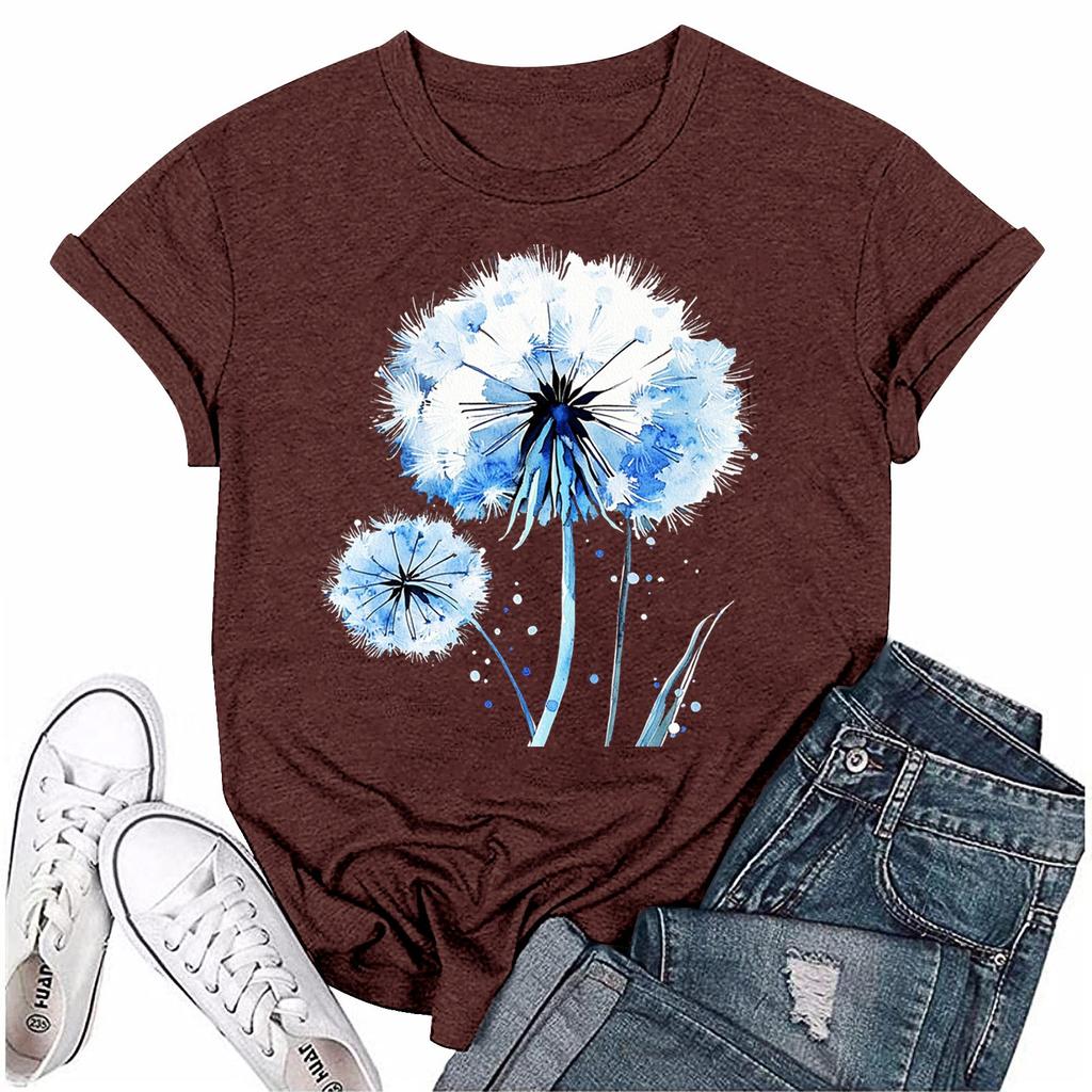 Женская мода с принтом, круглым вырезом, коротким рукавом, футболка, пуловер, топ