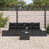 VidaXL Ensemble de canapé de jardin de 5 pièces avec coussins noir en poly rotin 3346933