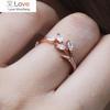 Flower Branch Design Temperament Sweet Rose Gold Color Ring for Women Cocktail Party Elegant Leaf Shape Drop Shipping
