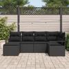 Ensemble de canapés de jardin vidaXL 6 pièces avec coussins noir poly rotin, Canapé jardin 2 places vidaXL avec rangement 3355122