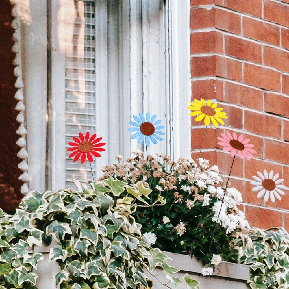 10pcs Metal Decorative Garden Stakes Colorful Garden Pile Flower Ground Stake Yard