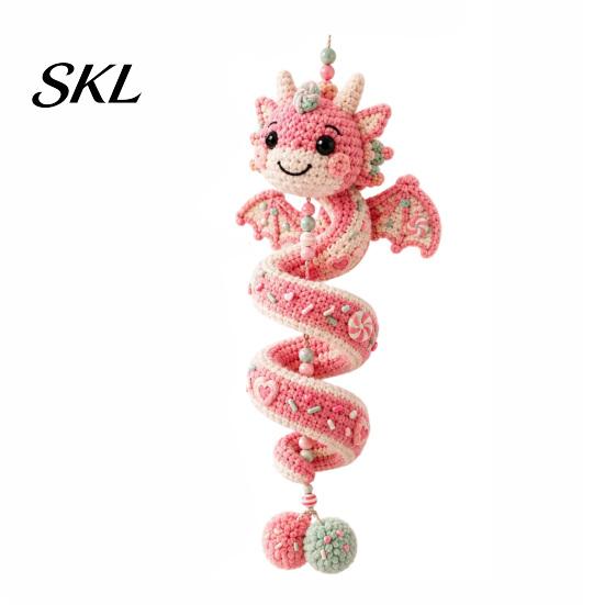 DIY Holiday Gift Dragon Spiral Hanging Ornament Kit, Easy Assembly Decorative Art Craft, Decoration Handmade Crochet Kit for Home Classroom