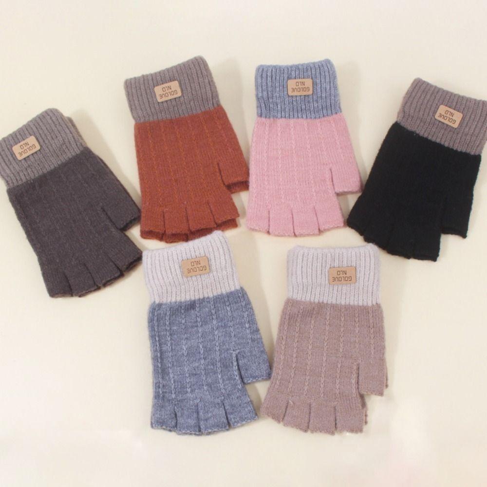 Anti-Freeze Knitted Fingerless Gloves Warm Half Finger Gloves New Touchscreen Mittens Women Men