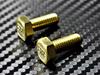 QC-12 SR SR400 SR500 SR125 Custom Parts Engraved Brass Number Bolts M6x15mm 2pcs