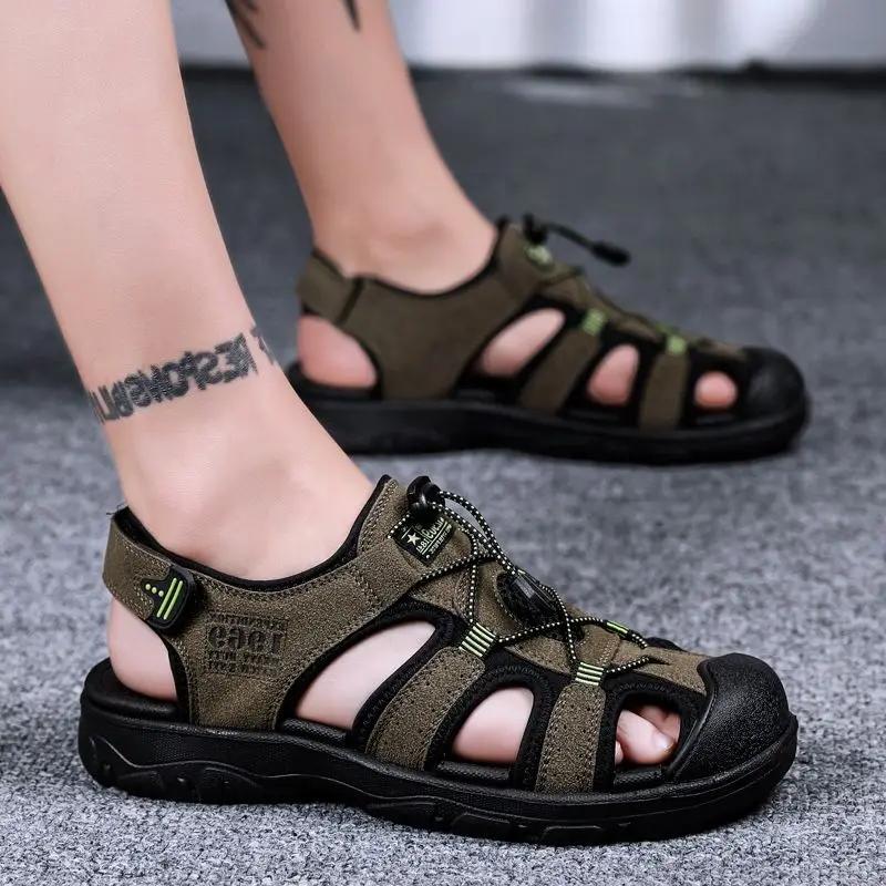 Спортивная мужская обувь Лето 2024 Бег На открытом воздухе Мужские сандалии по акции Большой размер Дешевая ликвидация Стильная В приветственной сделке Нескользящая V