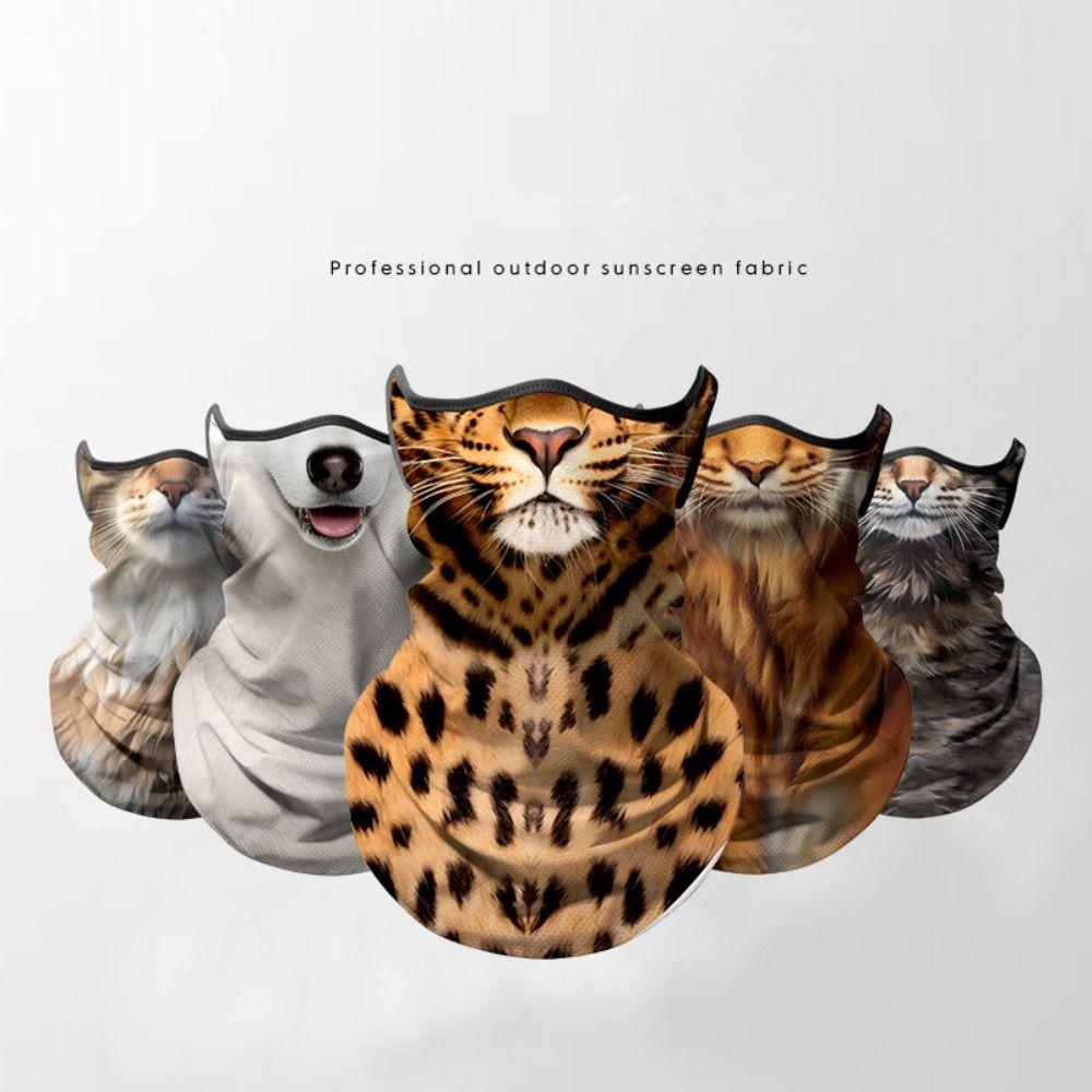 Lce Шелковая полнолицевая маска с 3D-узором в виде лица животного Балаклава Новая летняя маска для верховой езды