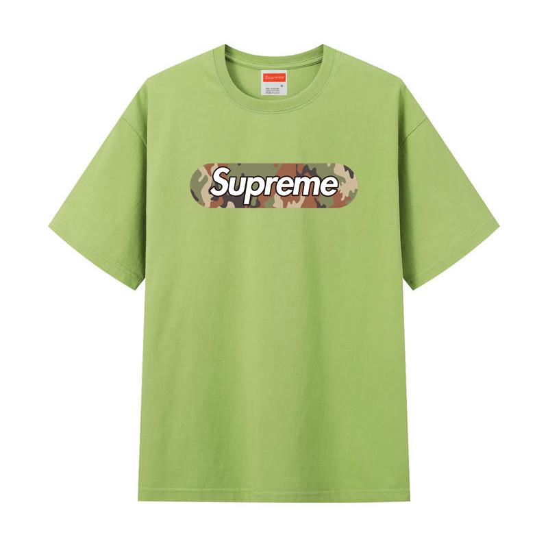Футболка ZL14 Supreme 2025 из чистого хлопка с круглым вырезом и принтом, высококачественная парная футболка