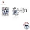 S925 Silver Inset 1ct Moissanite Cowhead Earrings Temperament Simple Wedding Earrings Gift