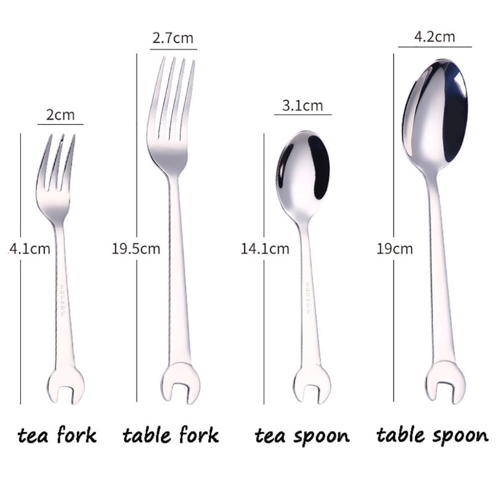 Stainless Steel Wrench Shape Coffee Spoon Kitchen Accessories Tableware Dinner Spoon Home Cutlery