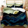 Комплект постельного белья из мрамора с черно-белой золотой абстрактной мраморной текстурой, напечатанный черно-белый двуспальный комплект постельного белья из полиэстера размера «king-size»