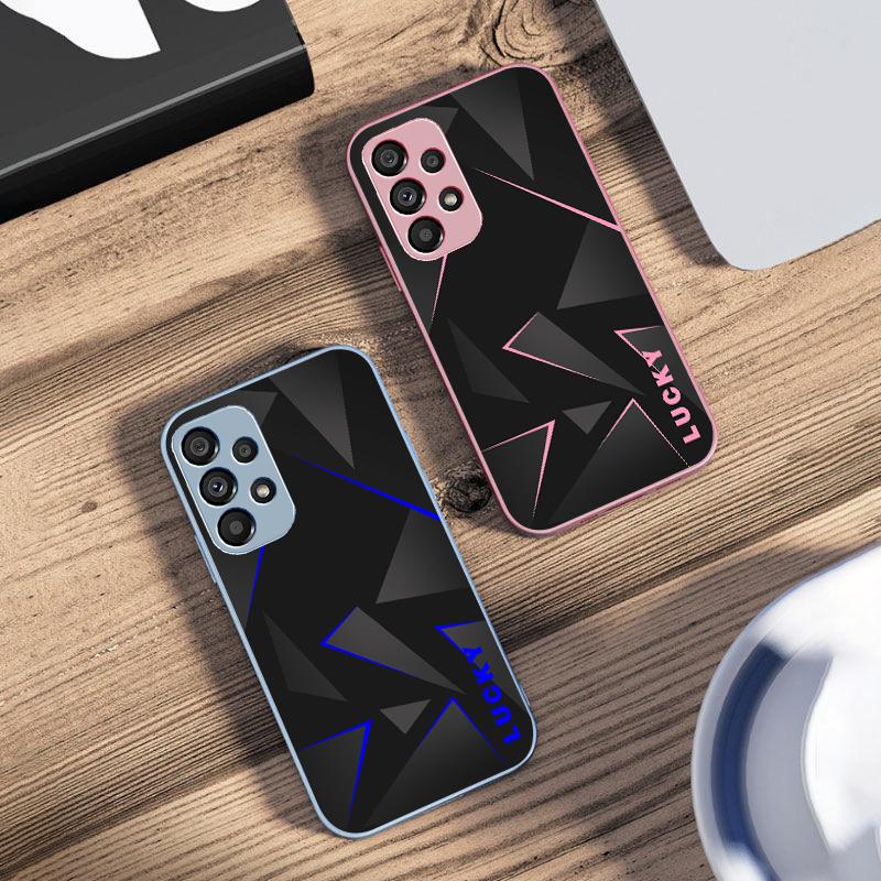 Линия Ромбовидная Сетка Для Samsung Galaxy S10 4G S20 11E 30 S21 21Fe 22 S24 Pro S23 Ultra 5G S8 S9 Чехол для телефона из закаленного стекла