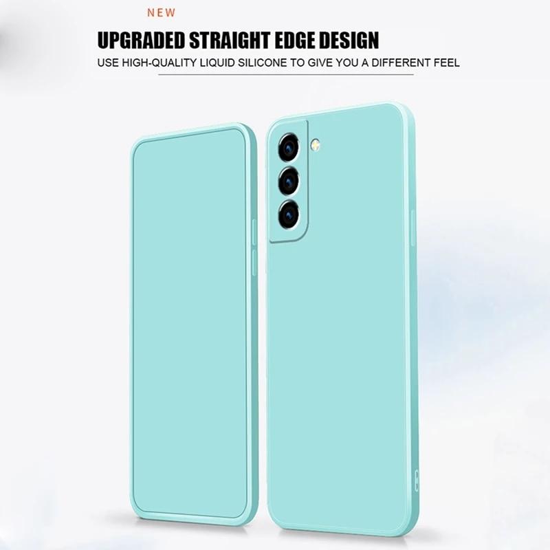 Square Liquid Silicone Protective Phone Case For Samsung Galaxy A32 A52 A72 A71 A51 S21 Ultra S20 FE S10 S9 Plus Note 20 Candy Color Soft TPU Cover