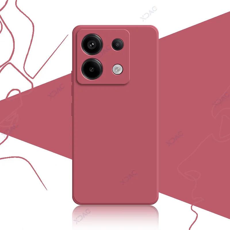 Милые квадратные жидкие силиконовые чехлы для Xiaomi POCO X6 Pro Neo 5G роскошные мягкие чехлы для телефонов POCOX6 X6Pro X6Neo Coque