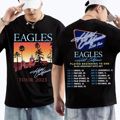 Американские рок-группы Eagles Тур Мужская Женская Графика Футболка Высокое Качество Унисекс Чистый Хлопок Принт Повседневные Футболки с Коротким Рукавом