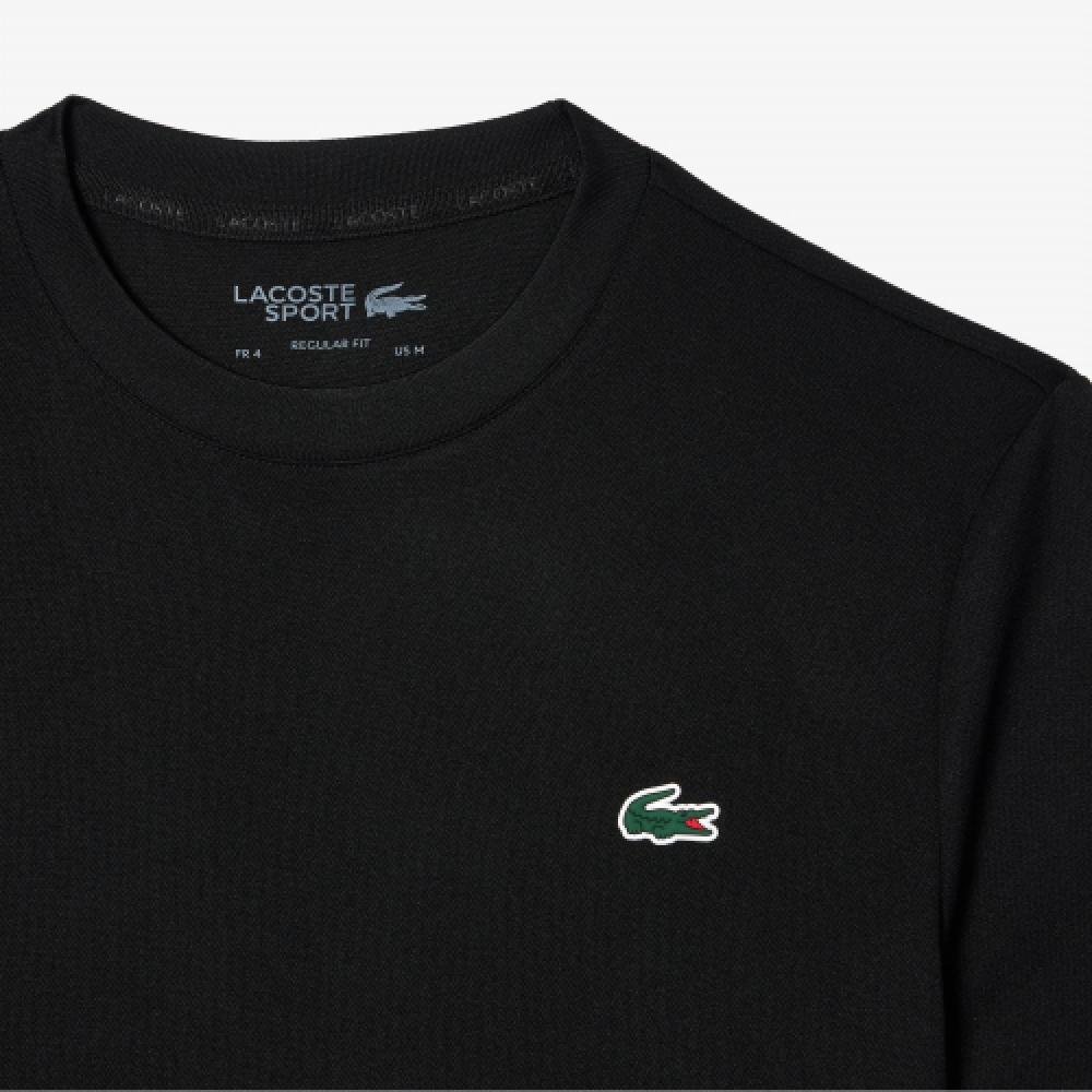 Lacoste Обычная однотонная функциональная футболка с коротким рукавом [черная]