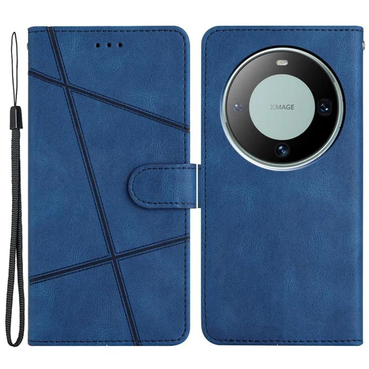 Для Huawei Mate 60 чехол-кошелек-подставка для телефона Crazy Horse Texture PU Leather Imprinted Lines Cover