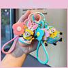 Очаровательный брелок для ключей с мультяшным автомобилем Миньона, шарм для рюкзака, милый подарок, оптом