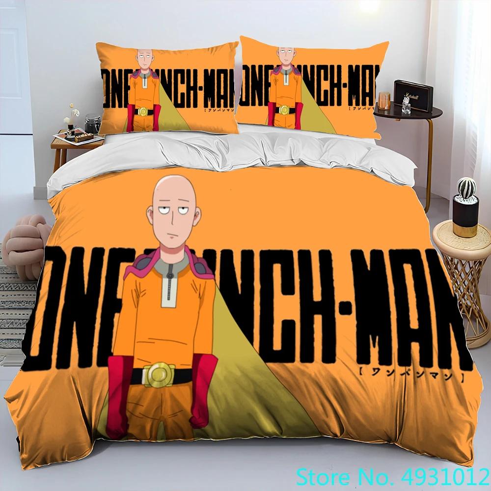 ONE PUNCH MAN Anime Cartoon Bedding Set Duvet Cover Bed Set Quilt Cover Pillowcase,king Queen Size Bedding Set Kids Gift