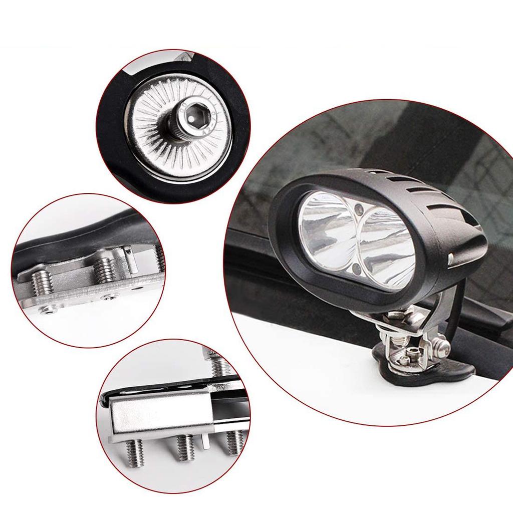 1 пара универсальных автомобильных кронштейнов для крепления светодиодных ламп, автомобильный держатель для крышки капота двигателя, зажим для держателя лампы без сверления