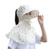 Anti-uv Sun Protection Hat Flower Bucket Hat with Mask Breathable Tea Picking Cap  Ladies