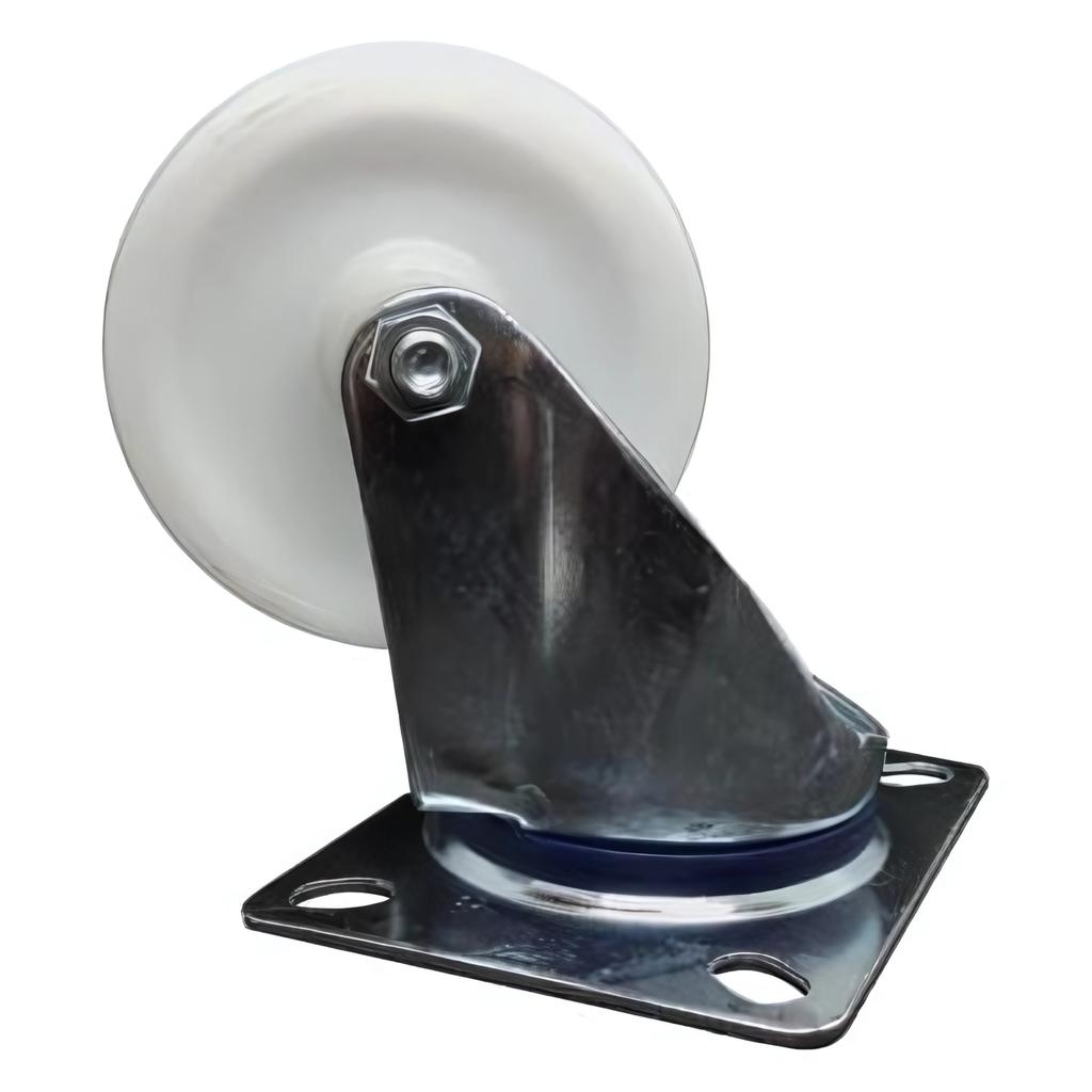 Swivel wheel, trolley set, 100mm, 150kg, JPPP 1001, WHITE, polypropylene