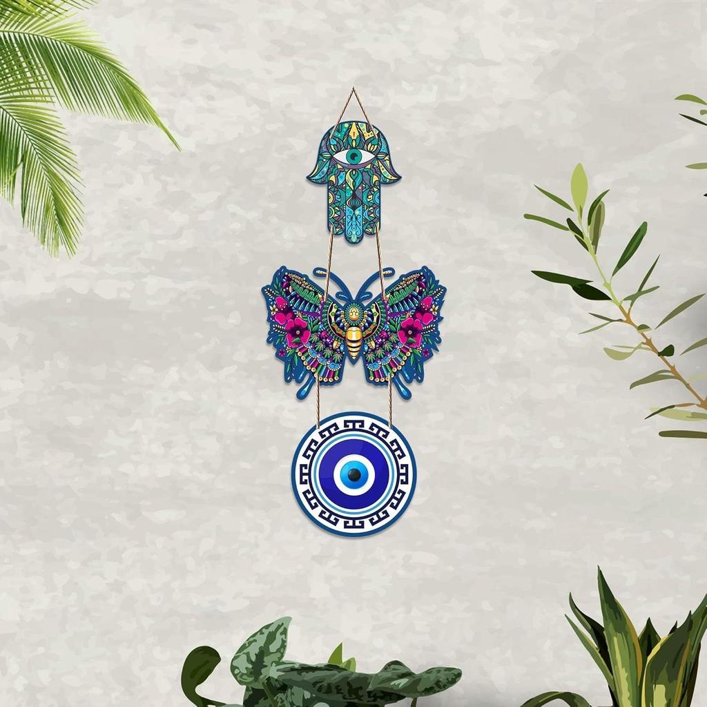 Beautiful Butterfly Wooden Wall Hanging Luck Prosperity for Home Decor | Decoration Livingroom | Modern Artworks Items | Door Decorative