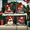 Christmas and New Year Decoration Pillowcase Santa Claus Snowman Pillow Cover Living Room Sofa Cushion Cover Home Decoration
