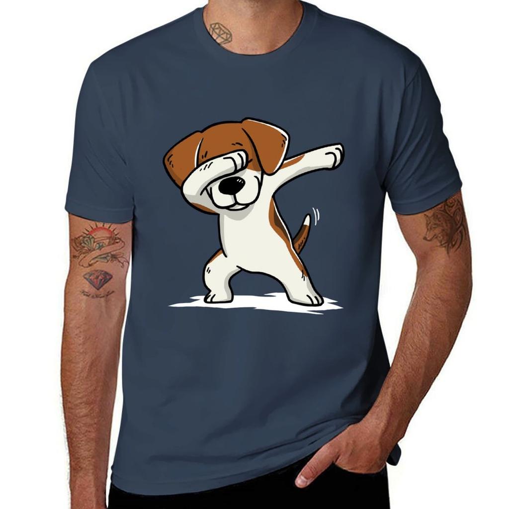Dabbing Beagle Funny Tshirt Work Casual Loose Fit Tshirt